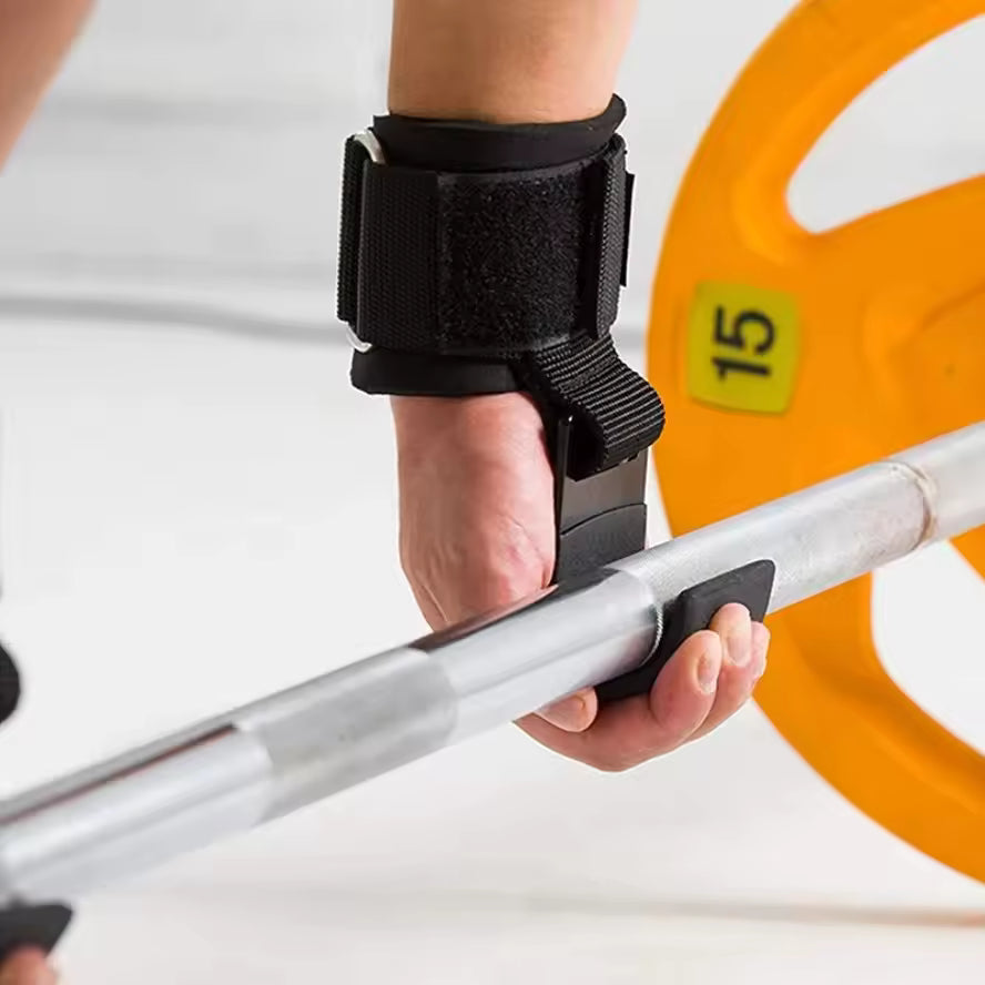 2/1PC Weight Lifting Hook Grips with Wrist Wraps Gym Hand-Bar Wrist Strap