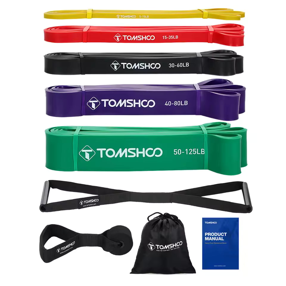5 Packs Pull Up Assist Bands Set Resistance Stretch Bands