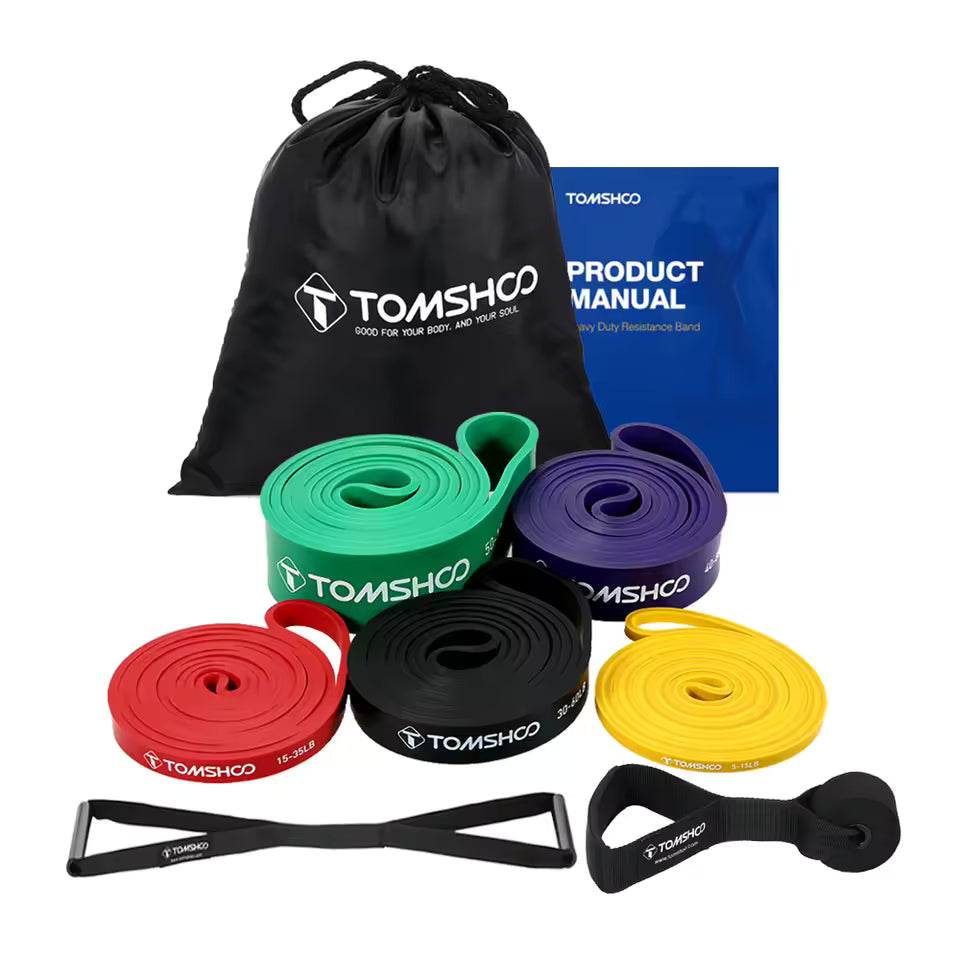 5 Packs Pull Up Assist Bands Set Resistance Stretch Bands